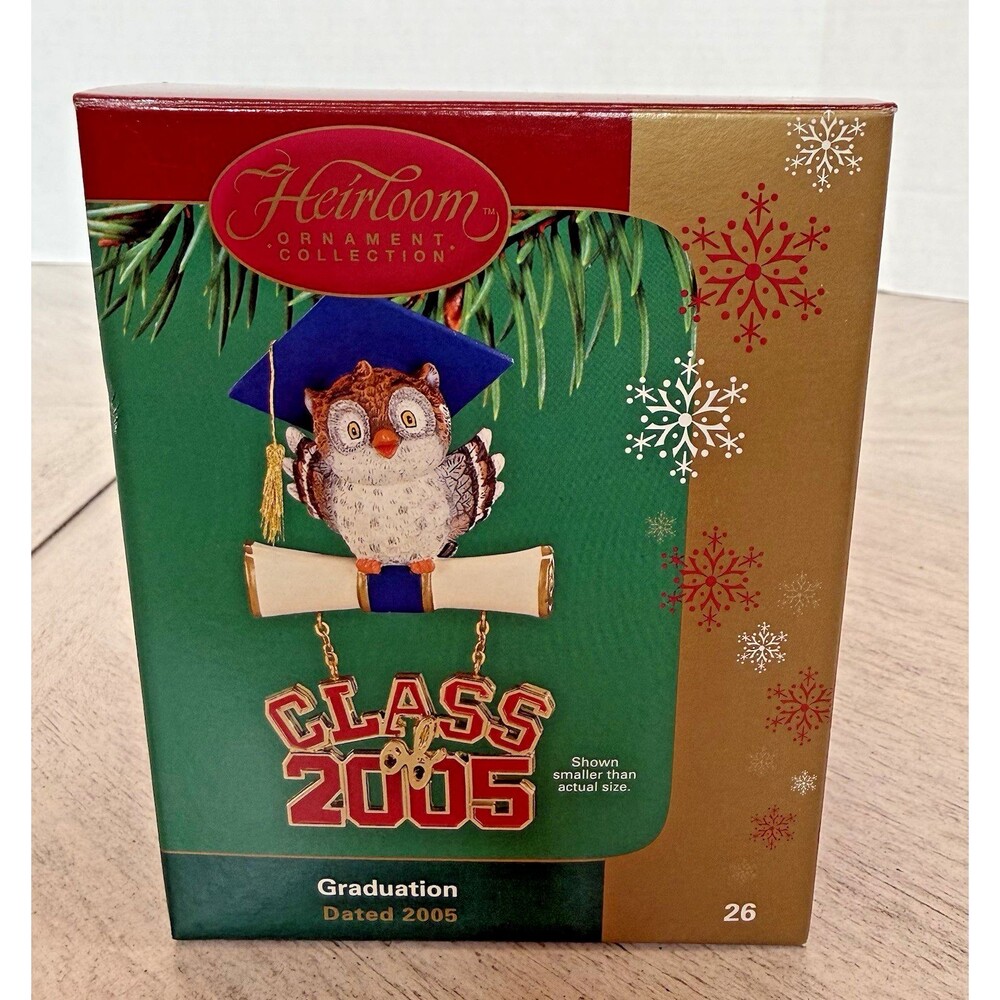 Carlton Cards Heirloom Owl Graduation Ornament Class of 2005 Vintage CXOR-026L